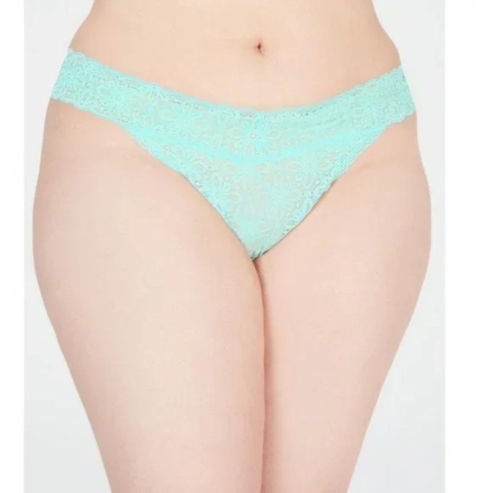 Jenni Womens Plus Sexy Underwear Thong Panty-Mint